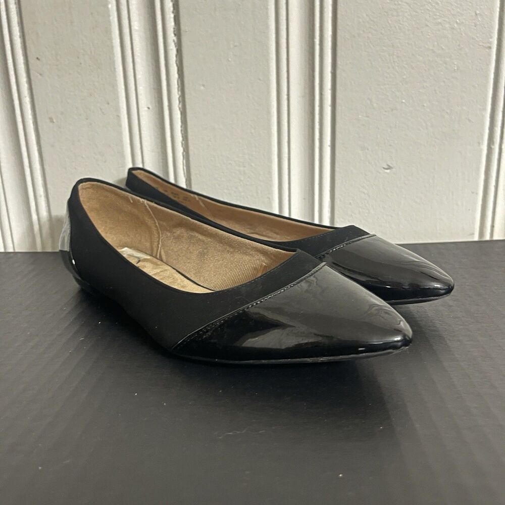 LifeStride Simply Comfort Women Black Pointy Toe Zaria Ballet Flats Size 8 W